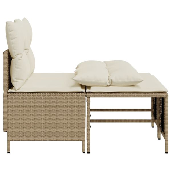 vidaXL Set Divano da Giardino 4 pz con Cuscini Beige in Polyrattan
