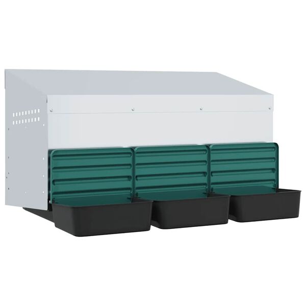 vidaXL Nido per Galline a 3 Scomparti da Parete in Acciaio Zincato