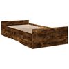 vidaXL Giroletto con Cassetti Rovere Fumo 90x200 cm Legno Multistrato