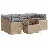 vidaXL Set Divani da Giardino 7 pz con Cuscini Beige in Polyrattan