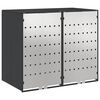 vidaXL Contenitore per Rifiuti per 3 Bidoni Acciaio Inox Antracite