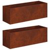 vidaXL Vaso da giardino 2 pz Ruggine 40 x 20 x 20 cm Acciaio Corten
