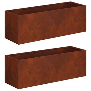 vidaXL Vaso da giardino 2 pz Ruggine 40 x 20 x 20 cm Acciaio Corten