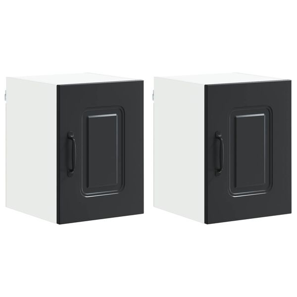 vidaXL Mobile da cucina Kalmar 2 pcs Nero 30 x 31 x 40 cm