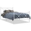 vidaXL Giroletto con Testiera e Pediera Metallo Bianco 100x190 cm