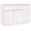 vidaXL Credenza Bianca 110x34x75 cm in Legno Massello di Pino