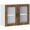 vidaXL Pensile da Cucina con Porta in Vetro Lucca Rovere Fumo