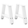 vidaXL Gambe per Tavolino da Caff&egrave; a Forma di A 2 pz Bianche 50x(30-31) cm Acciaio