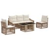 vidaXL Set Divano da Giardino 6 pz Beige e Bianco Crema polyrattan