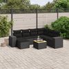 vidaXL Set Divani da Giardino con Cuscini 8 pz Nero in Polyrattan