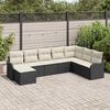 vidaXL Set Divano da Giardino Nero polyrattan