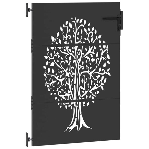 vidaXL Cancello da giardino, Cancello da Giardino 85x75 cm Design Albero in Acciaio Corten
