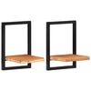 vidaXL Mensole Parete 2 pz 25x25x35 cm Legno Massello Acacia e Acciaio