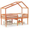 vidaXL Letto a Soppalco con Tetto Marrone Cera 90x200 cm Legno di Pino