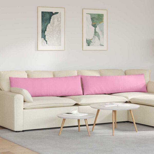 vidaXL Cuscini da Divano 2 pcs Rosa 145 x 40 cm Tessuto