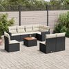 vidaXL Set Divani da Giardino 9 pz con Cuscini Nero in Polyrattan