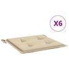 vidaXL Cuscini per Sedia 6 pz Beige 50x50x4 cm in Tessuto Oxford