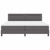 vidaXL Letto a molle con materasso Grigio 200 x 200 cm Pelle sintetica