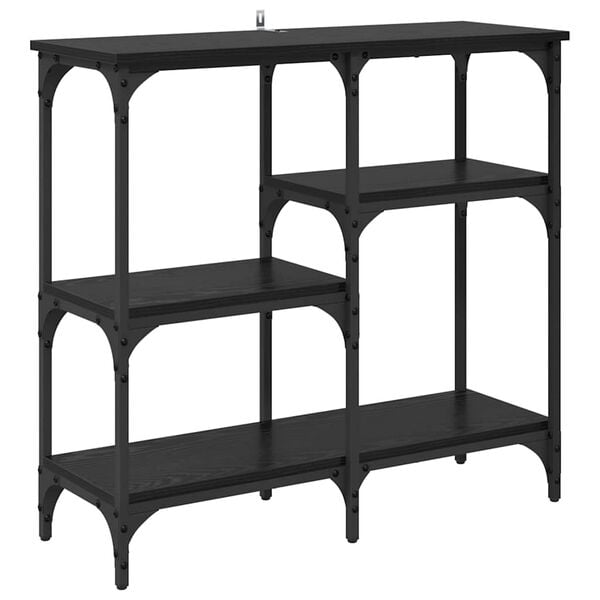 vidaXL con lo scaffale Rovere nero 80 x 29 x 75 cm Legno multistrato