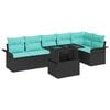 vidaXL Set Divano da Giardino 7 pz Nero