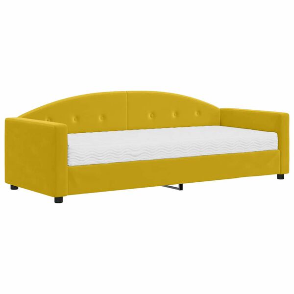 vidaXL Divano Letto con Materasso Giallo 80x200 cm in Velluto