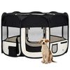 vidaXL Box per Cani Pieghevole con Borsa Trasporto Nero 125x125x61 cm