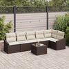vidaXL Set di divani con cuscino 7 pcs Marrone e Crema polyrattan