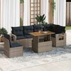 vidaXL Set Divani da Giardino 7 pz con Cuscini Grigio in Polyrattan