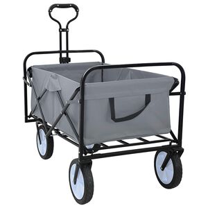 vidaXL Carrello della spesa pieghevole con freni Grigio Tessuto Oxford