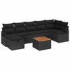 vidaXL Set Divano da Giardino con cuscino 8 pcs Nero polyrattan