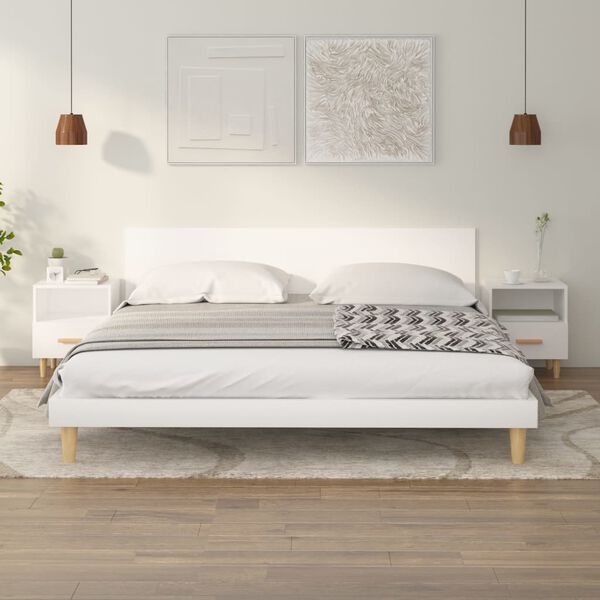 vidaXL Comodini 2 pz Bianchi 40x35x47 cm