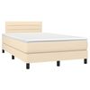 vidaXL Giroletto a Molle con Materasso Crema 120x190 cm in Tessuto