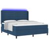 vidaXL Letto a Sorgente LED con materasso Blu 180 x 200 cm Tessuto
