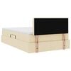 vidaXL Letto con contenitore e LED con led Crema 120 x 200 cm Tessuto