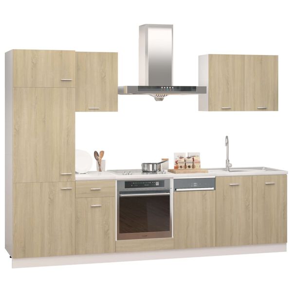 vidaXL Set Armadi da Cucina 7 pz Rovere Sonoma in Truciolato