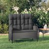 vidaXL Panca Reclinabile da Giardino con Cuscini 107cm Polyrattan Nera