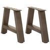 vidaXL Gambe per Tavolino da Caff&egrave; a Forma di A 2 pz 40x(30-31) cm Acciaio