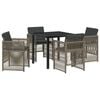 vidaXL Set da Pranzo per Giardino 5 pz Grigio