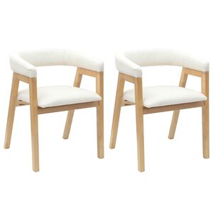 vidaXL Sedie da pranzo 2 pz Legno di gomma solido Naturale