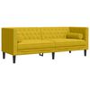 vidaXL Set Divani Chesterfield 3pz con Cuscini Giallo Velluto