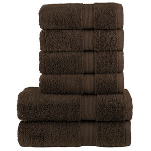 vidaXL Set ASciugamani SOLUND 8 pz Marroni 600 gsm