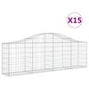 vidaXL Cesti Gabbioni ad Arco 15 pz 200x30x60/80 cm Ferro Zincato