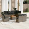 vidaXL Set Divano da Giardino 9 pz con Cuscini Grigio in Polyrattan