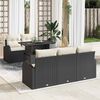 vidaXL Set Divano da Giardino con cuscino 6 pcs Nero polyrattan