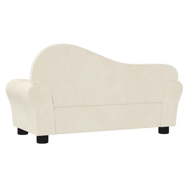 vidaXL Divano per Bambini Crema in Velluto