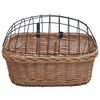 vidaXL Cestino Anteriore Bici con Copertura 50x45x35cm Salice Naturale
