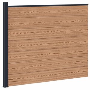 vidaXL Pannello di Recinzione WPC e Alluminio Marrone