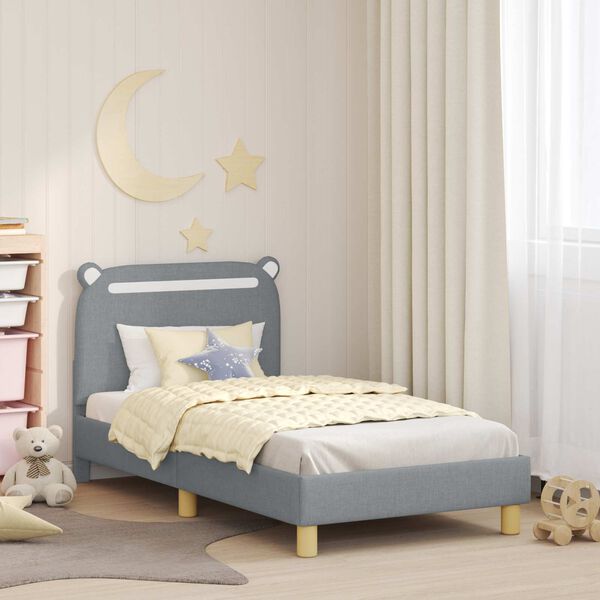 vidaXL Struttura letto bambini con testata Grigio chiaro 80 x 160 cm