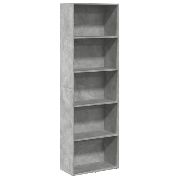 vidaXL Libreria Grigio Cemento 60x30x189 cm in Legno Multistrato