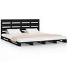 vidaXL Giroletto Nero 135x190 cm Legno Massello Pino Double
